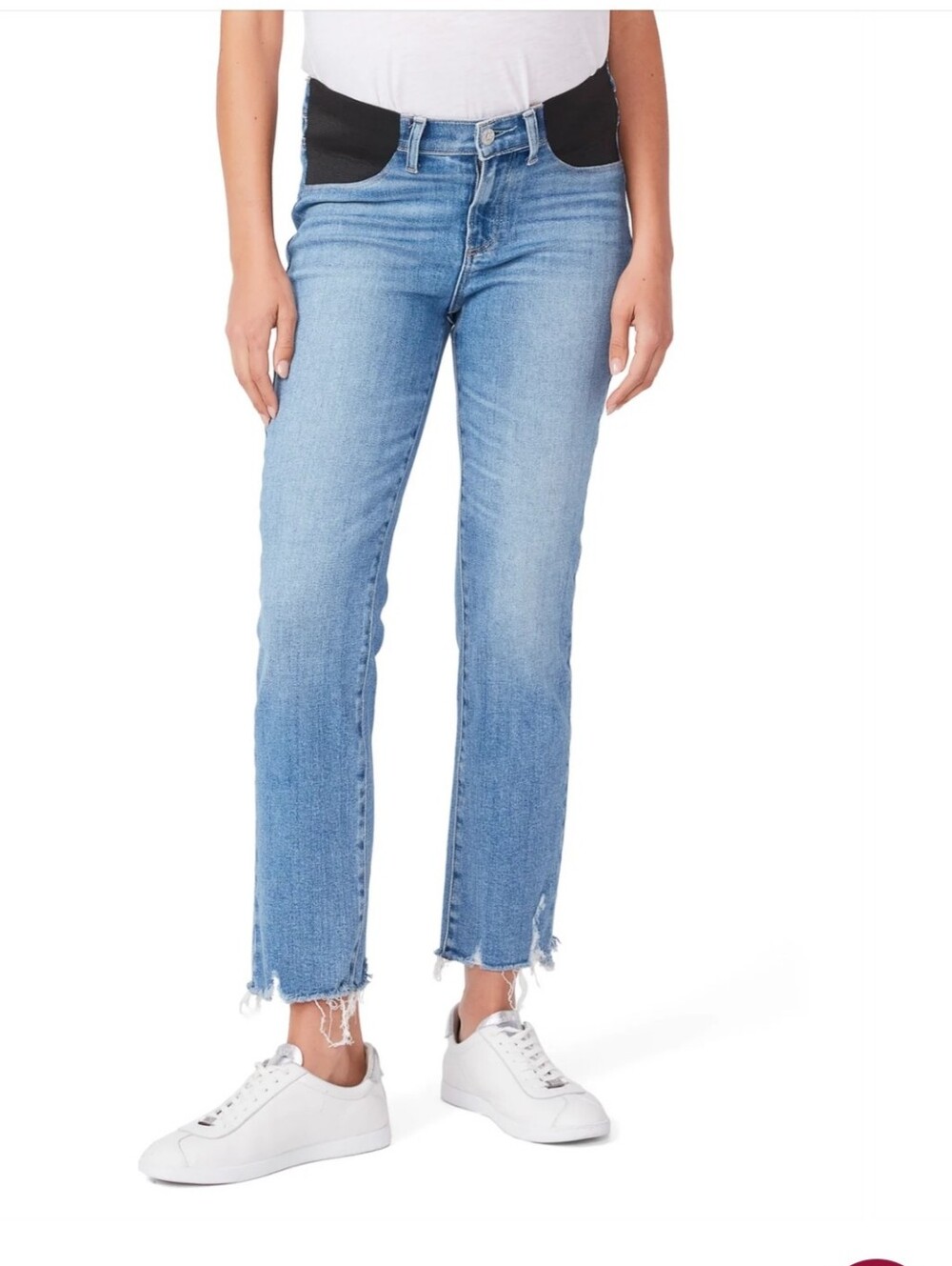 Paige Cindy Maternity Panel Jeans with Black Waistband
